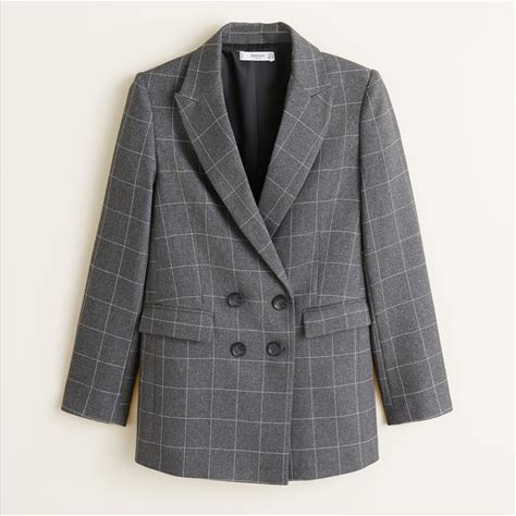 Mango Check Structured Blazer